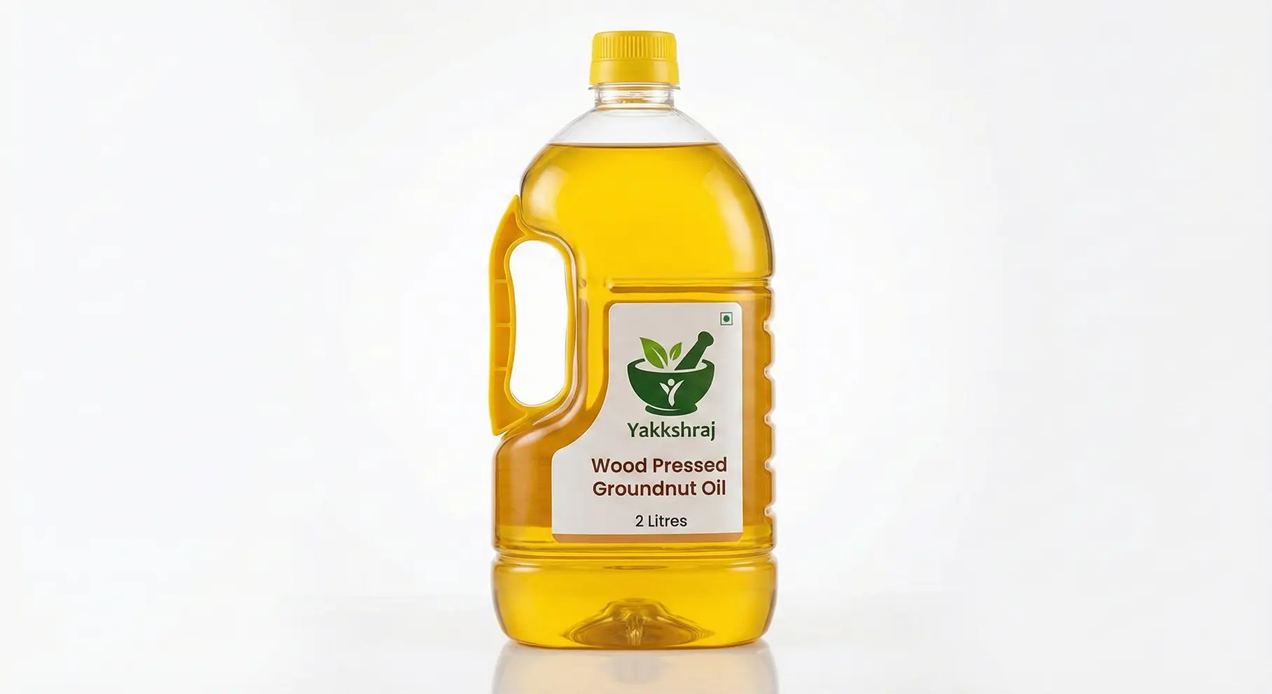 Yakkshraj Wood Pressed Groundnut Oil - 2 Litre Yakshraj Wood Pressed Groundnut Oil - 2 Litre (Easy-Pour Handle Bottle) - Image 1