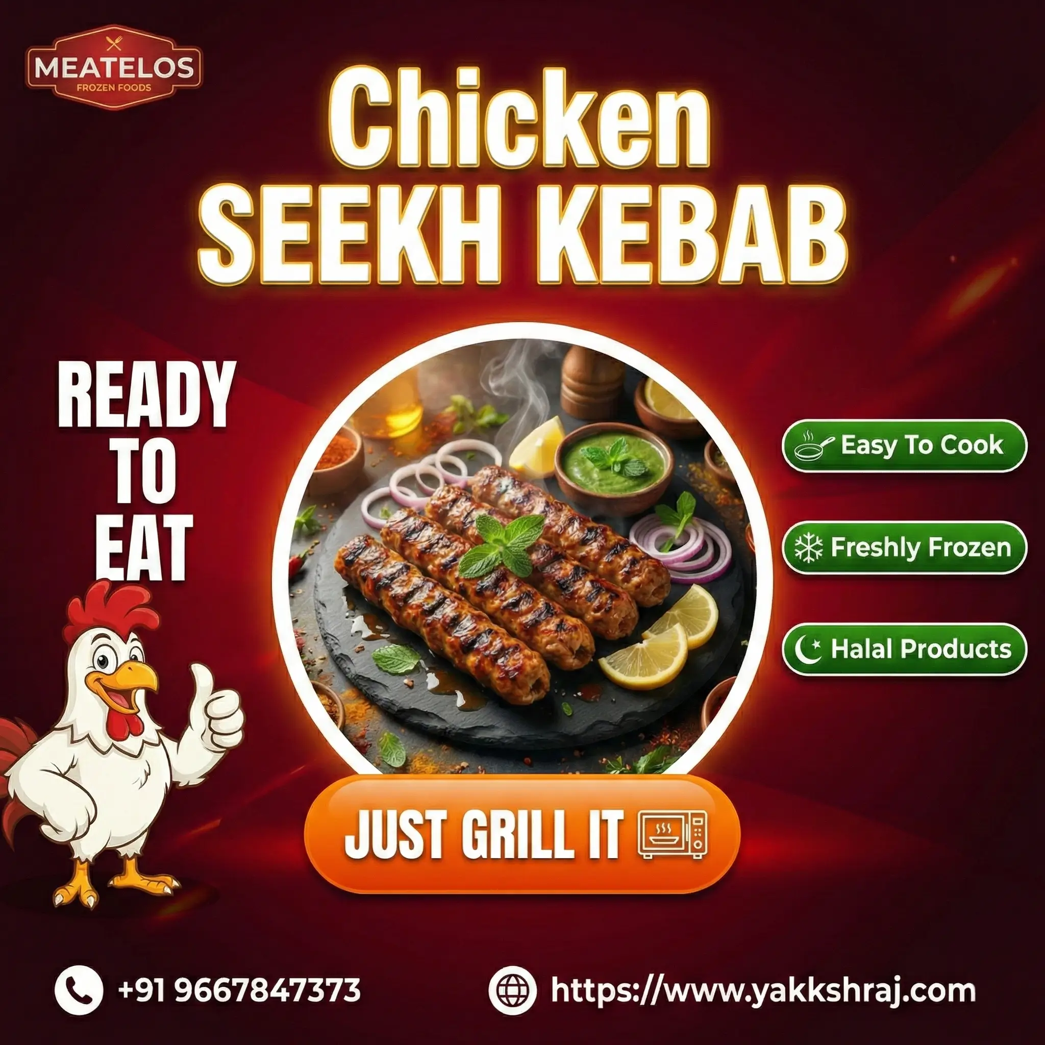 Meatelos Chicken Seekh Kebab Yakshraj Meatelos Chicken Seekh Kebab - Image 1